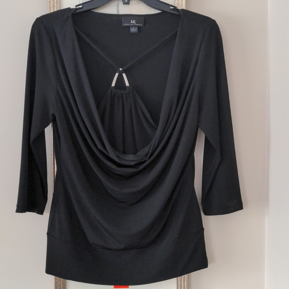 IZ Byer California Cowl Top without Metal and 3/4 sleeve